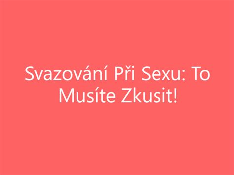 pri sexu nic necitim|Při sexu nic necítím